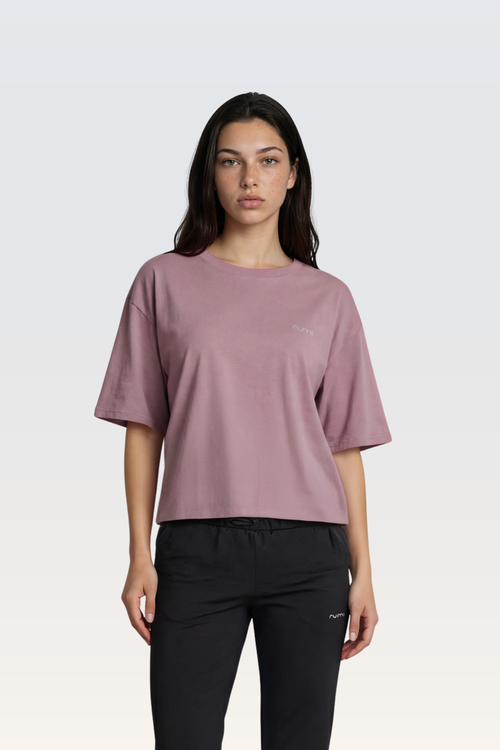 W Moon Tee Short Oversize - Rose Deep