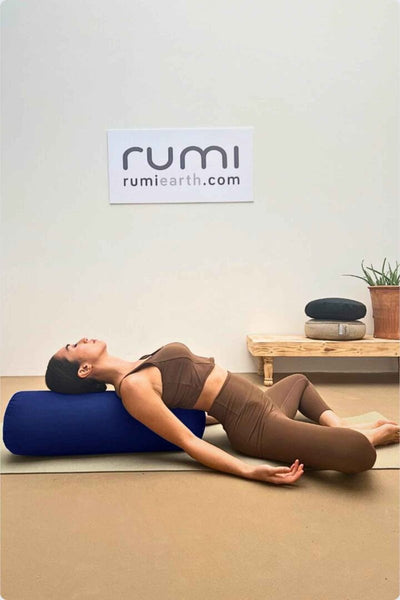 Rumi Earth - Cotton Yoga Bolster – Round - Midnight - RU - YCB - RD - MT - Yoga Props