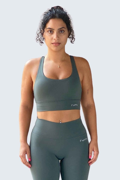 Rumi Earth - W SunSoft Stringy Crop Top Bra - Forest Deep - R128230FTP - Bras